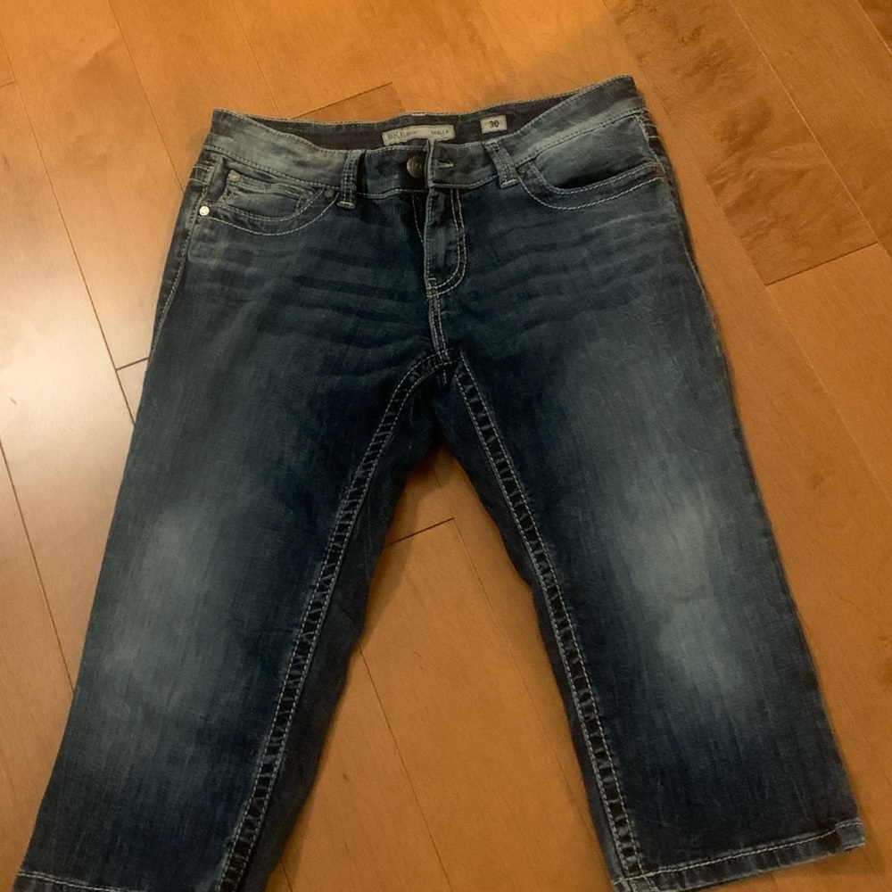 BKE Women's Dark Blue Cropped Jeans